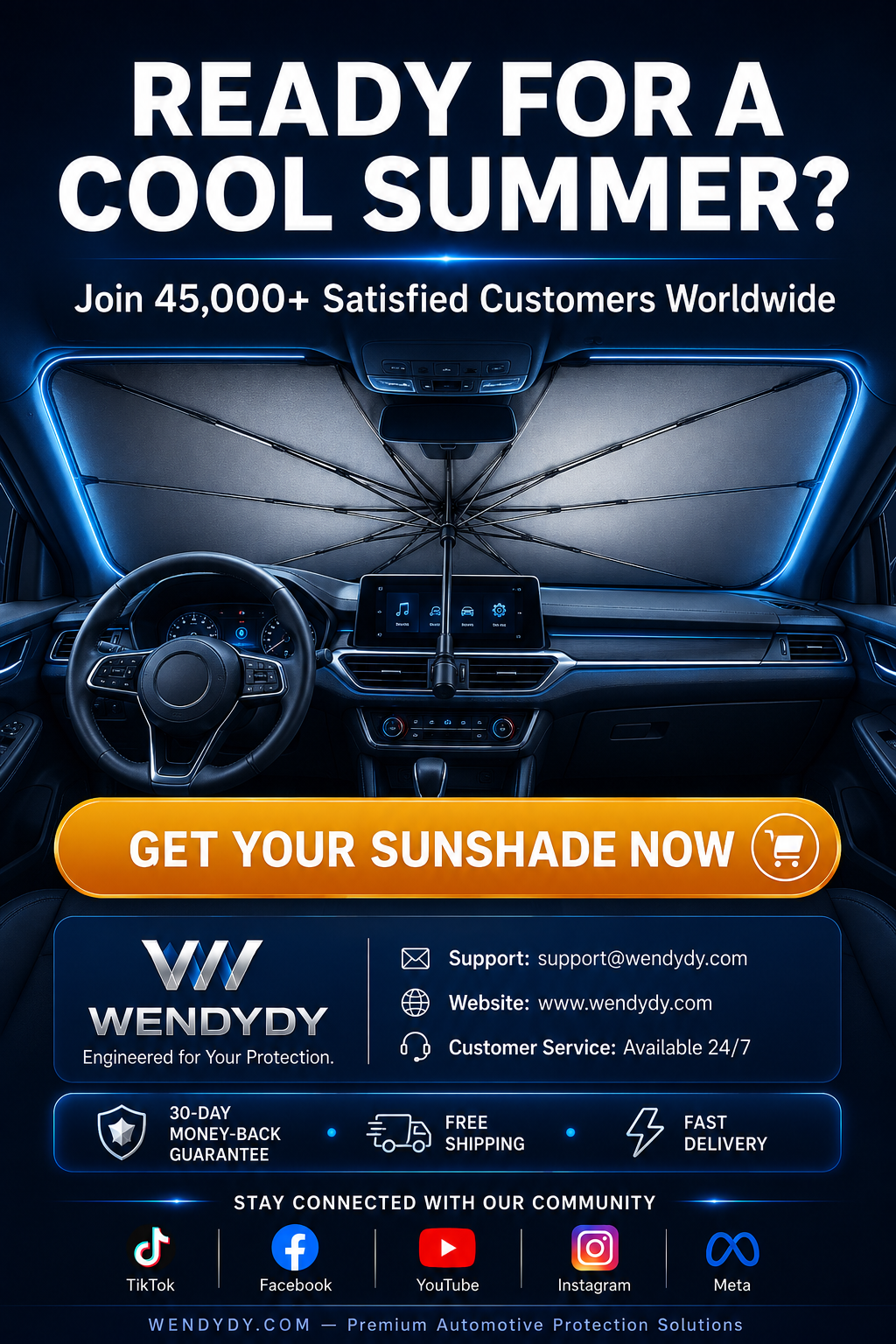 2026 Upgraded Car Windshield Sun Shade Umbrella