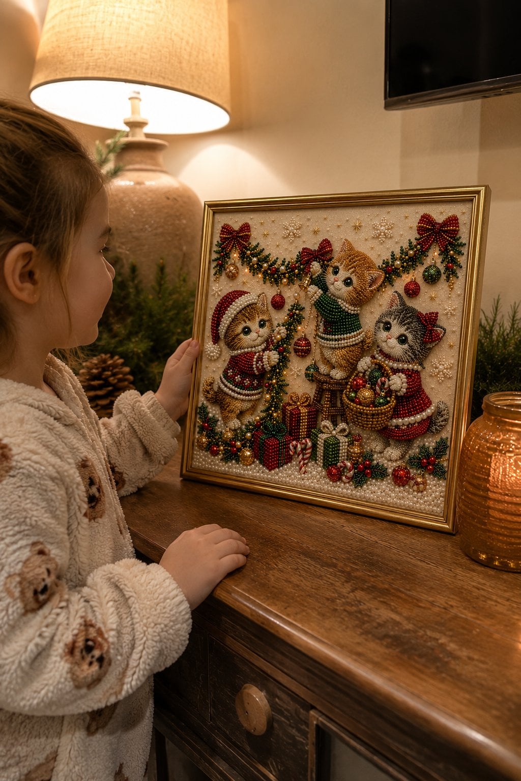 ๐๐พ LAST DAY 49% OFF โ Premium 3D Pearl Christmas Kitty Art Kit | Luxury Flocked Canvas with Scratch-Resistant Non-Fading Pearl Beads DIY Holiday Decor ๐
๐ฑโ๏ธ