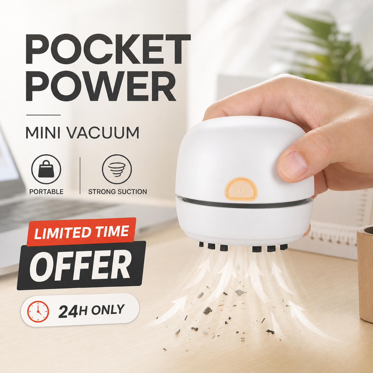 ⏰Portable Mini Desk Vacuum Cleaner