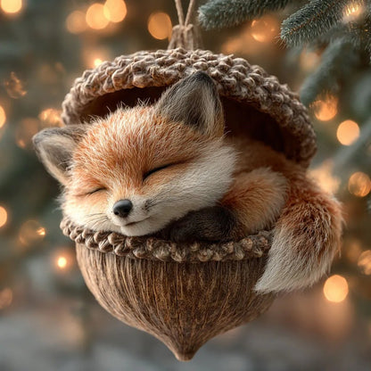 🎁❤️ Forest Animal Acorn Ornaments – Cozy Forest Christmas Ornaments ( 2D )