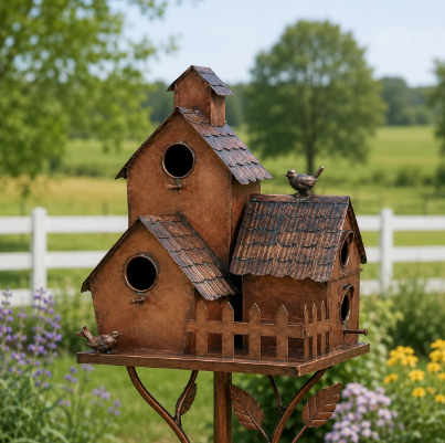 Handmade Metal Birdhouse Garden Stakes❤🐦 (Handmade by Jordan Maynard®)