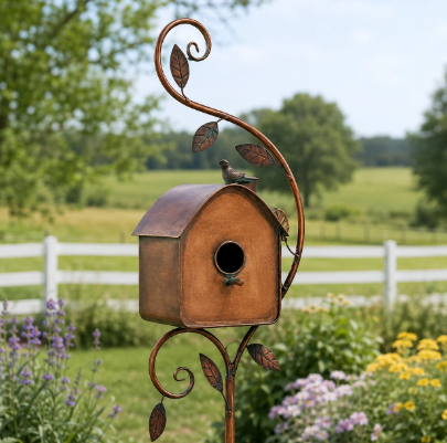 Handmade Metal Birdhouse Garden Stakes❤🐦 (Handmade by Jordan Maynard®)