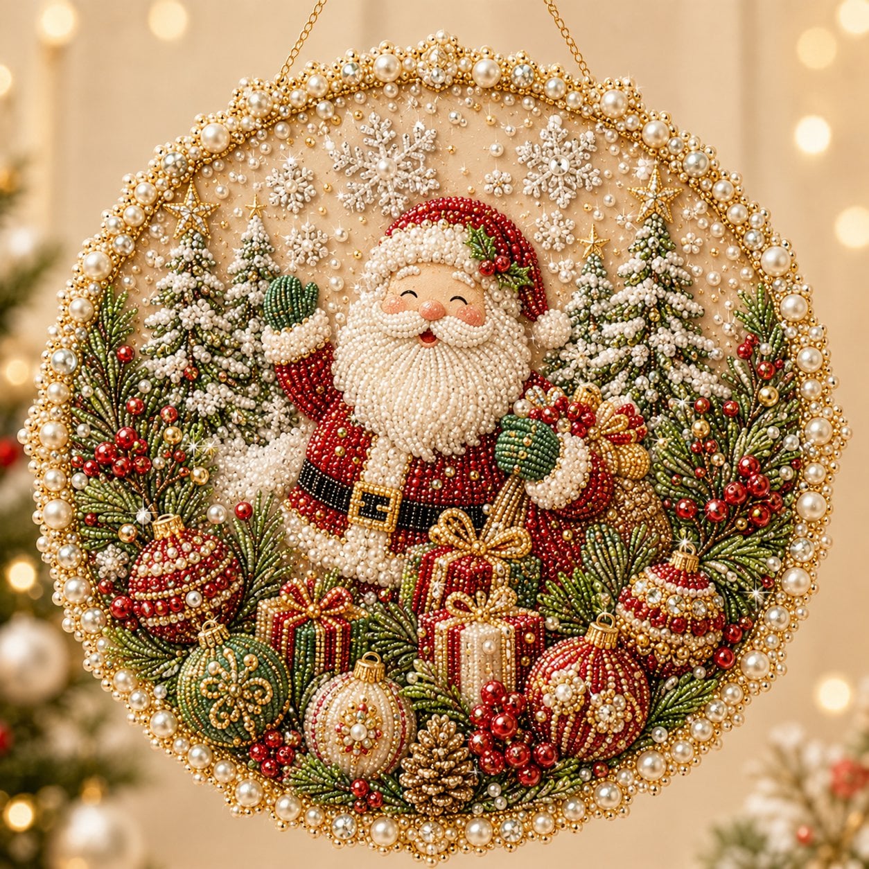 🌸🌻🍂🎄 Four Seasons & Holiday Pearl Art Hanging Wreath Kit ✨