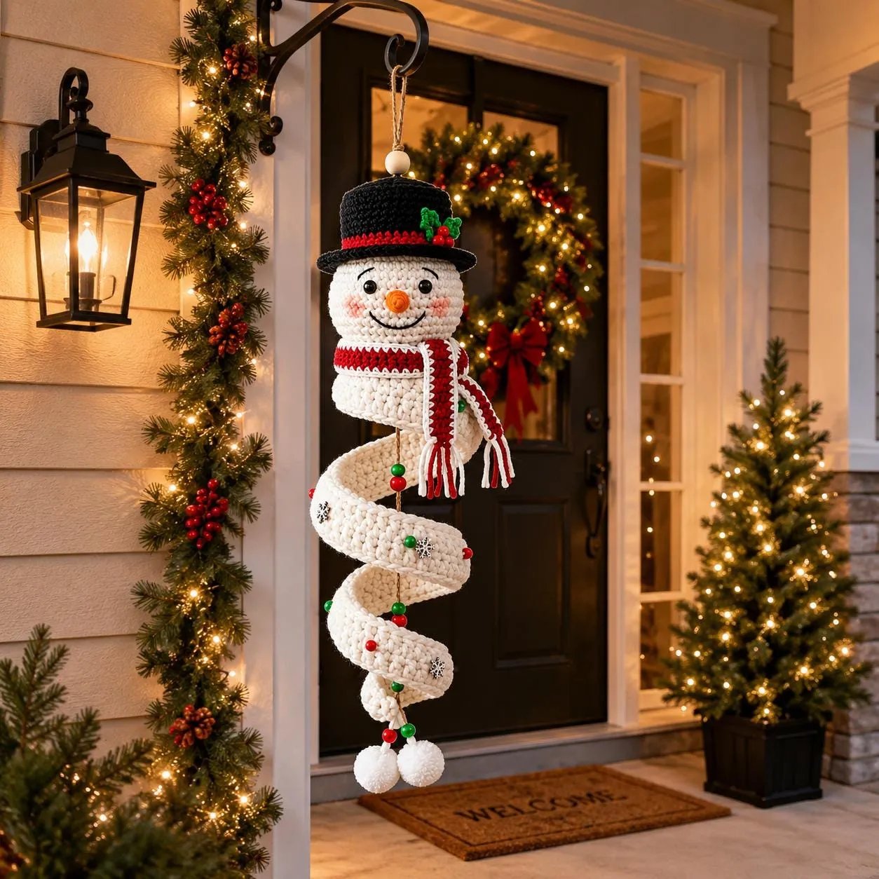 ☃️ Crochet Snowman Spiral Ornament DIY Kit