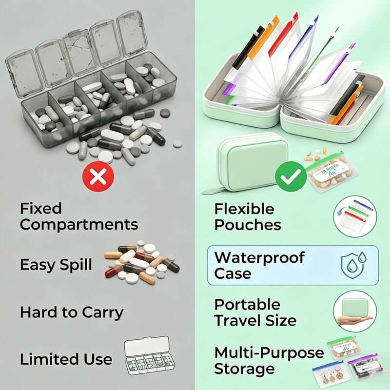 💊The Ultimate A8 Waterproof Binder Pill Pouch Set
