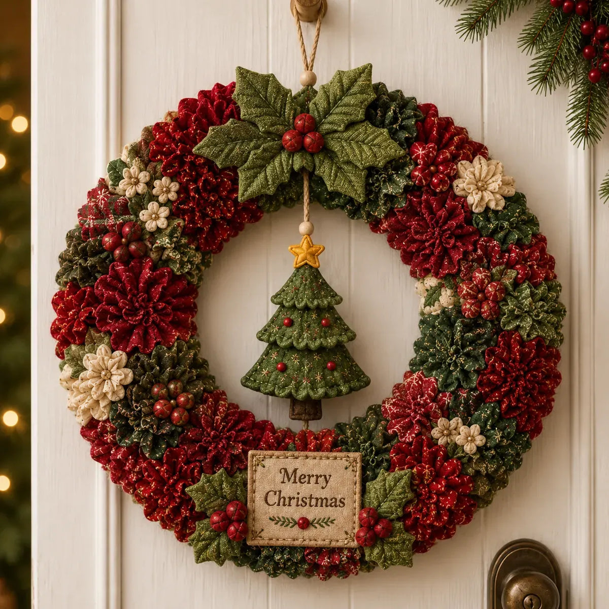 🎄 Make A Christmas Wreath You'll Be Proud To Display ❤️ 3D Fabric Poke DIY Kit With Tutorial & Guide Included