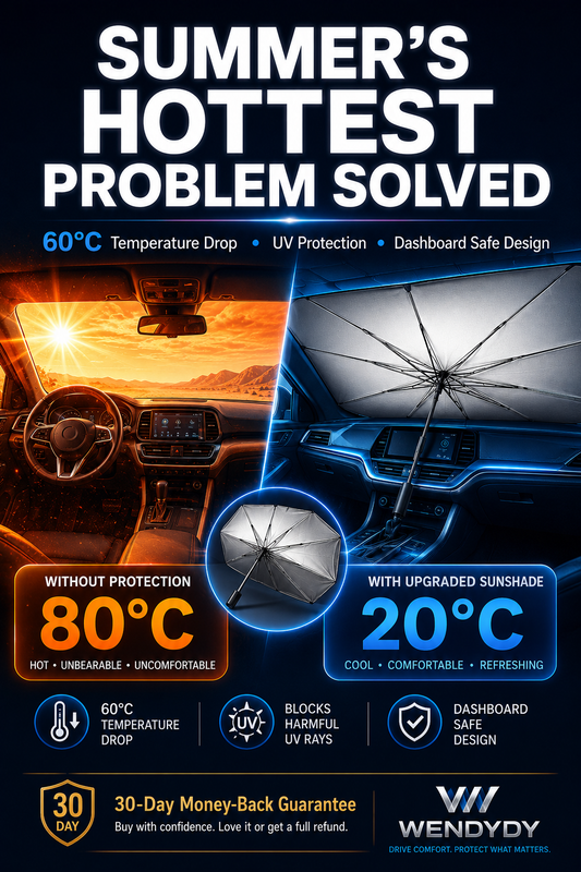 2026 Upgraded Car Windshield Sun Shade Umbrella