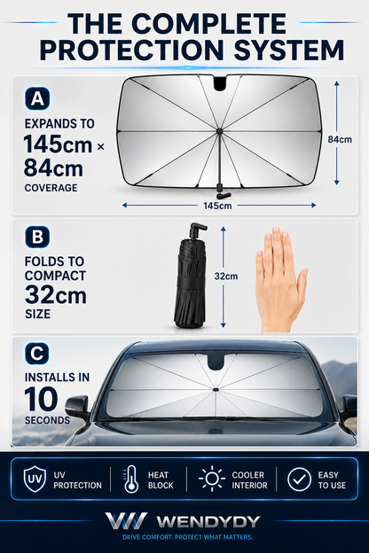 2026 Upgraded Car Windshield Sun Shade Umbrella
