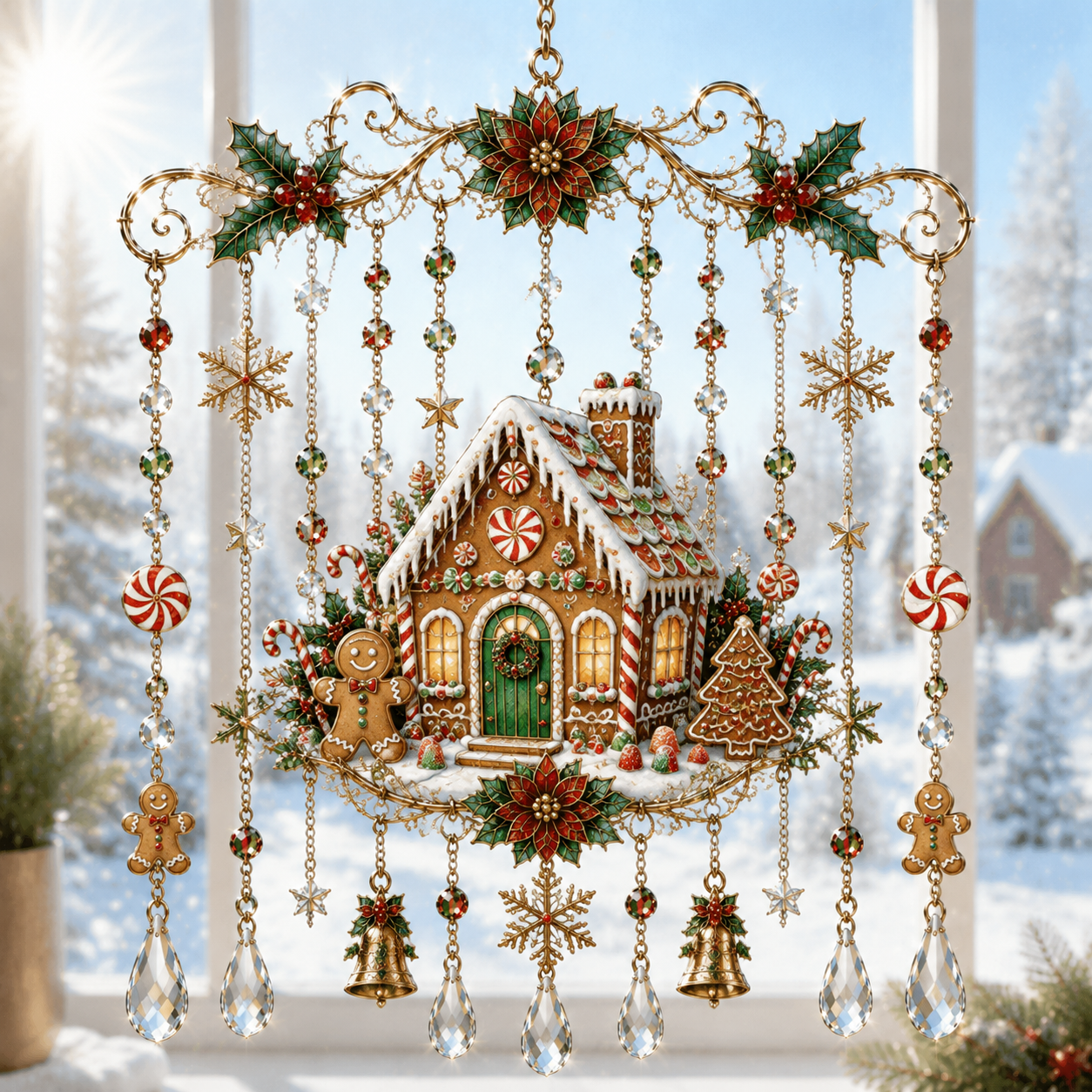 🔥Handmade Christmas Stained Glass Window Hanging