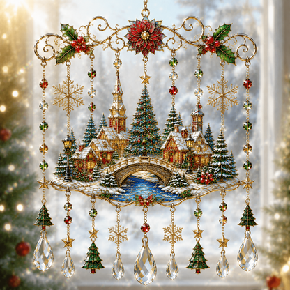 🔥Handmade Christmas Stained Glass Window Hanging