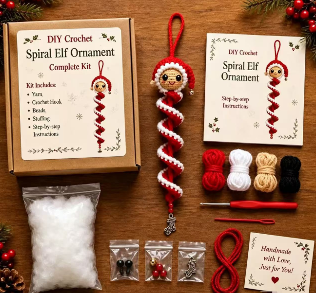 ☃️ Crochet Snowman Spiral Ornament DIY Kit