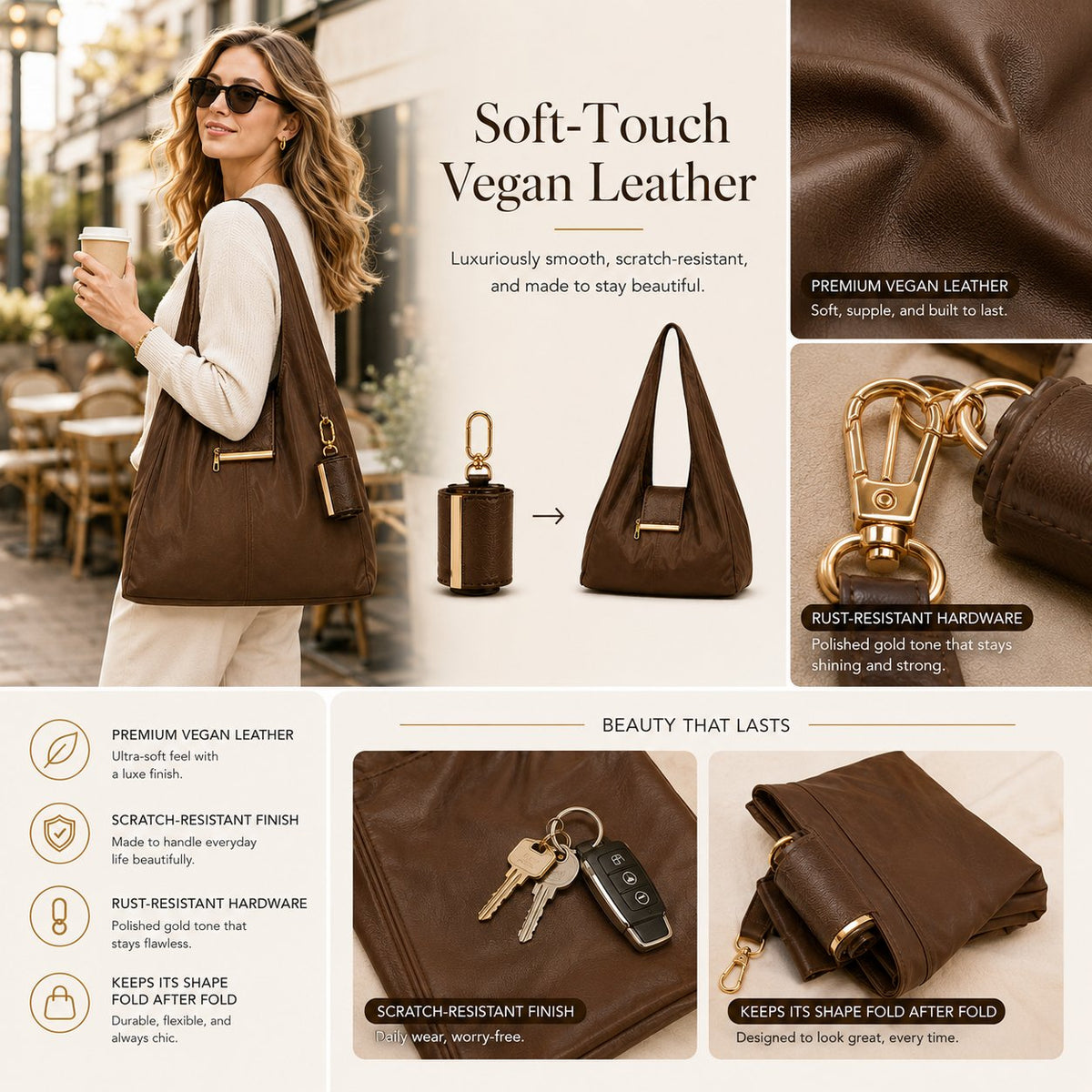 Transformable Bag – Stylish Vegan Leather Tote
