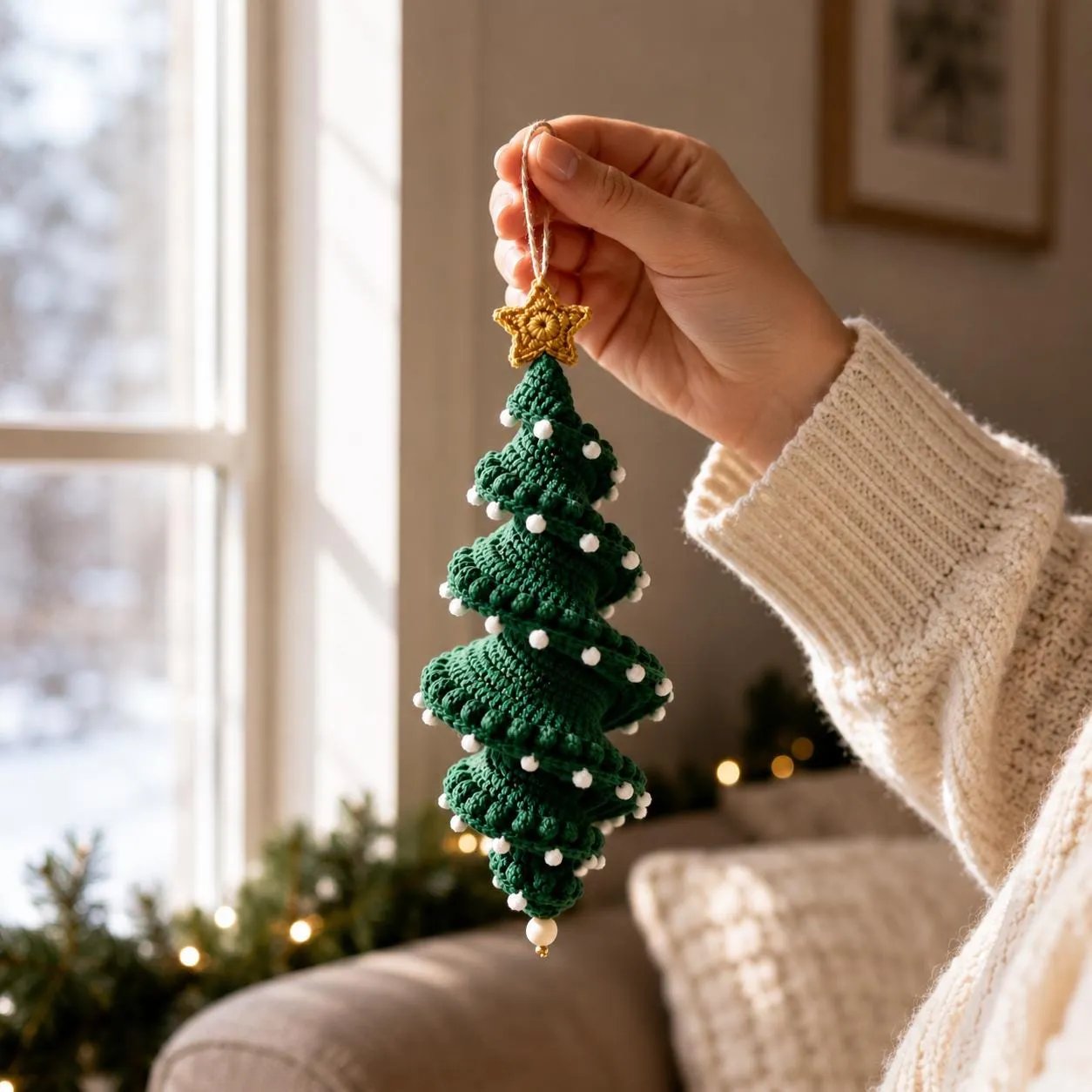 ☃️ Crochet Snowman Spiral Ornament DIY Kit