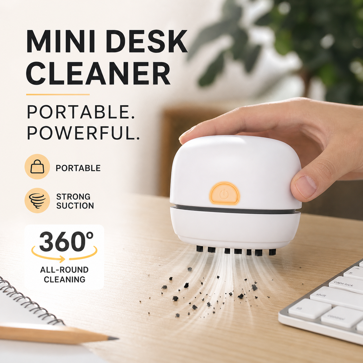 ⏰Portable Mini Desk Vacuum Cleaner