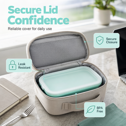🍱✨ Portable Food Grade Silicone Lunch Box ! BPA-free, leak-proof, foldable – perfect for work, travel & picnics. 🔥💪