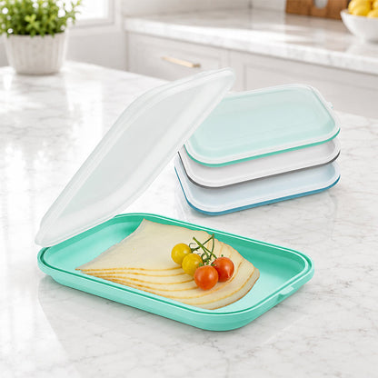 🍱✨ Portable Food Grade Silicone Lunch Box ! BPA-free, leak-proof, foldable – perfect for work, travel & picnics. 🔥💪