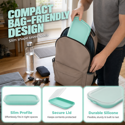🍱✨ Portable Food Grade Silicone Lunch Box ! BPA-free, leak-proof, foldable – perfect for work, travel & picnics. 🔥💪