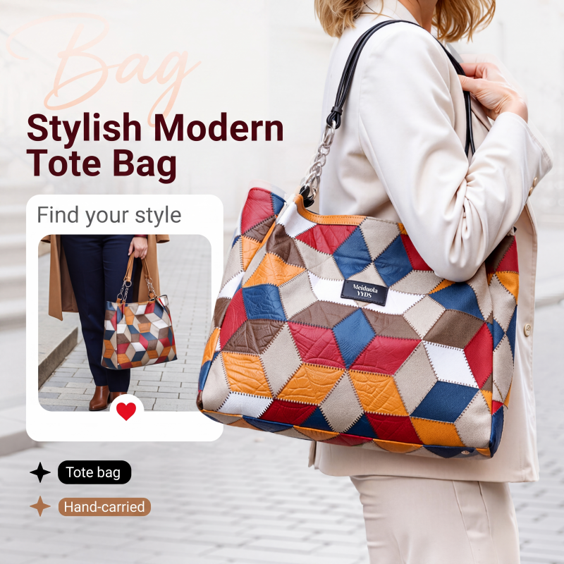 🎅Christmas HOT SALE👜 Women's Geometric Tote Bag – Large Capacity Stylish Handbag For Everyday Elegance👜