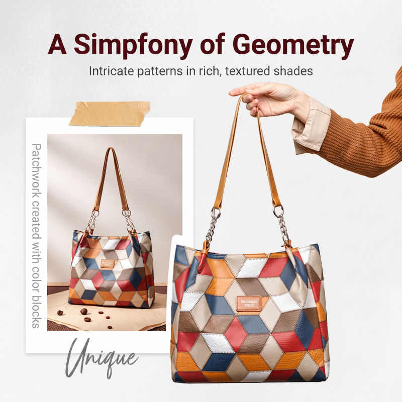 🎅Christmas HOT SALE👜 Women's Geometric Tote Bag – Large Capacity Stylish Handbag For Everyday Elegance👜