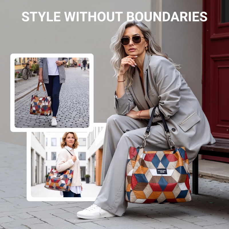 🎅Christmas HOT SALE👜 Women's Geometric Tote Bag – Large Capacity Stylish Handbag For Everyday Elegance👜