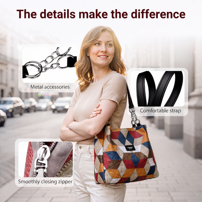 🎅Christmas HOT SALE👜 Women's Geometric Tote Bag – Large Capacity Stylish Handbag For Everyday Elegance👜