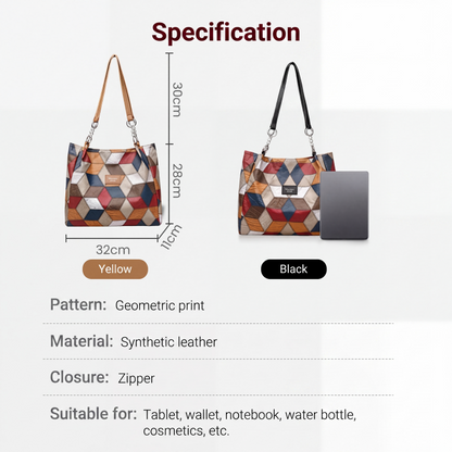 🎅Christmas HOT SALE👜 Women's Geometric Tote Bag – Large Capacity Stylish Handbag For Everyday Elegance👜